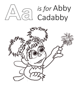 Sesame Street - A is for Abby coloring sheet for kids
