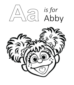 A is for Abby coloring page for kids