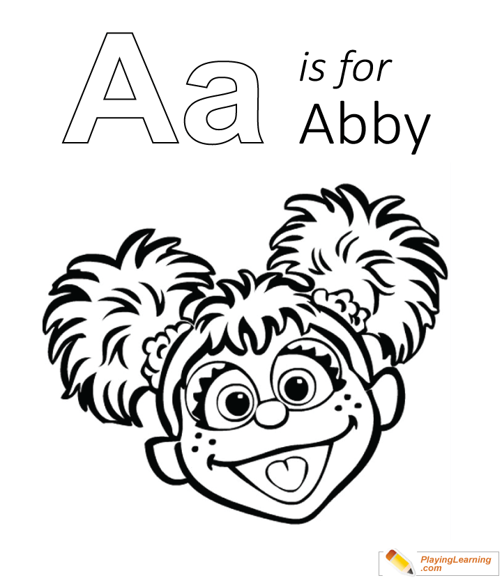 A Is For Abby Coloring Page for kids