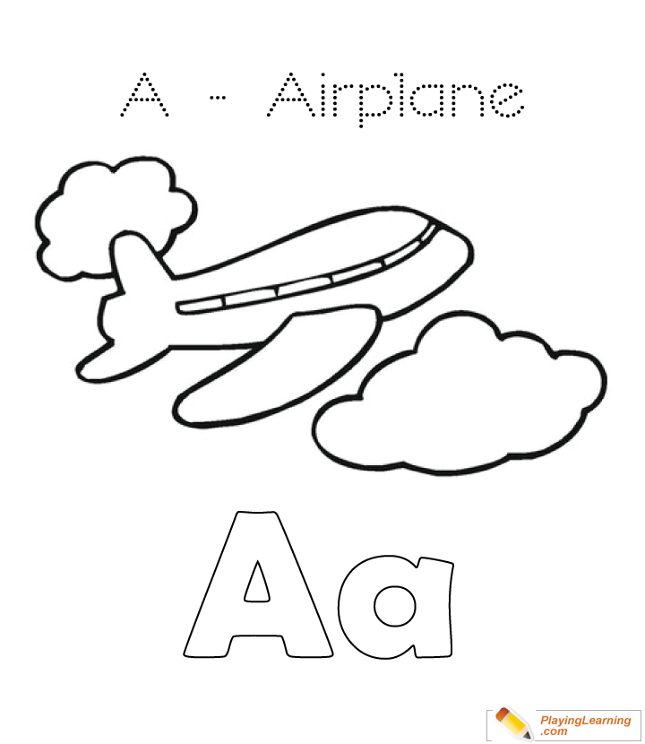 A Is For Airplane Coloring Page  for kids