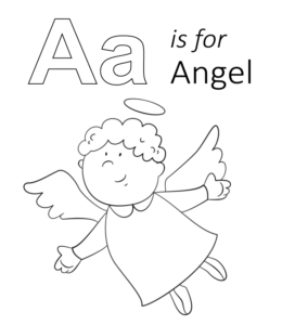 A is for Angel Printable  for kids