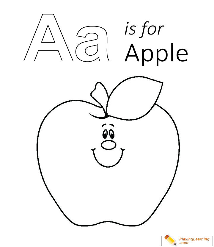 A Is For Apple Coloring Page  for kids