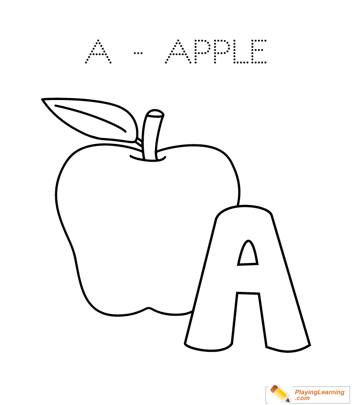 A Is For Apple Coloring Page for kids