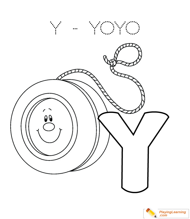 Alphabet Easy Coloring Y Is For Yoyo for kids