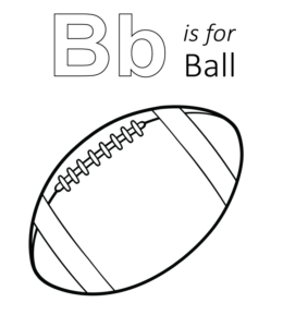 B is for ball coloring printable for kids