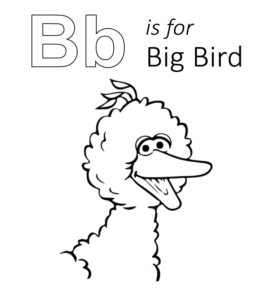 Sesame Street - B is for Big Bird coloring page for kids