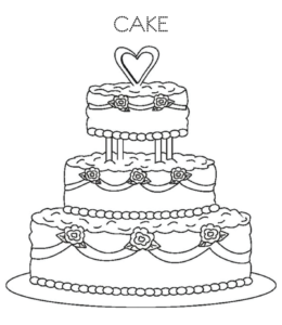 Birthday cake coloring page 33 for kids