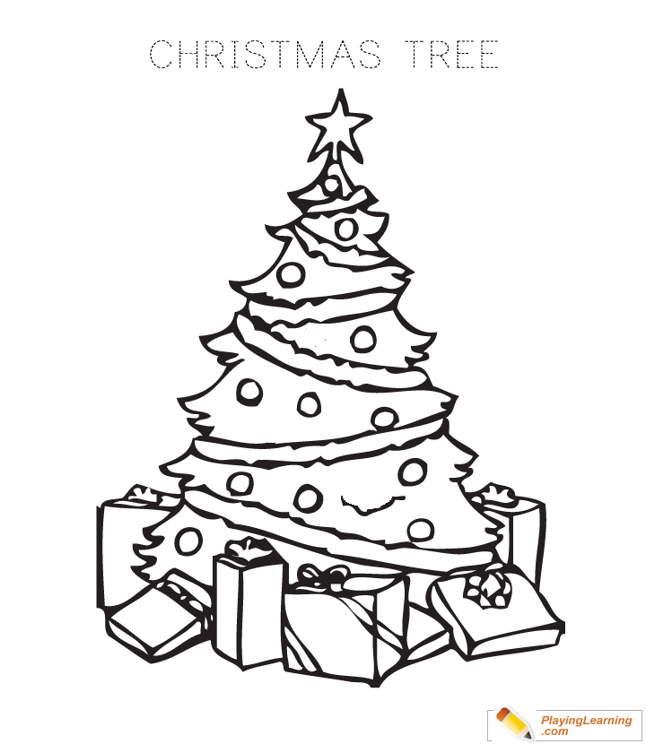 Christmas Tree Coloring Page  for kids