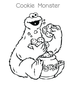 Sesame Street Cookie Monster Coloring Page 1 for kids