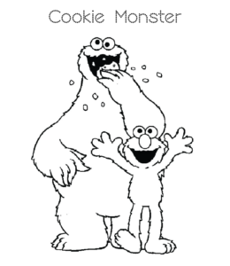 Sesame Street Cookie Monster Coloring Page 2 for kids