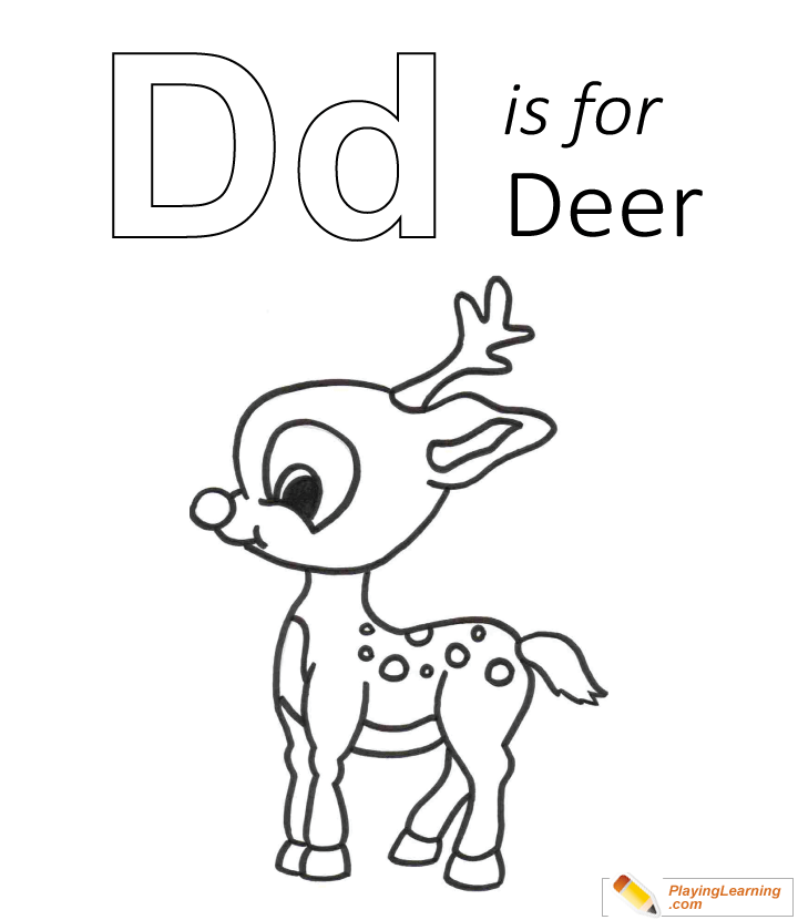D Is For Deer Coloring Page for kids