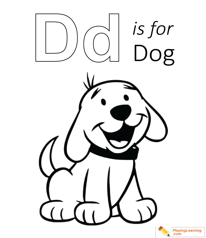 D Is For Dog Coloring Page for kids