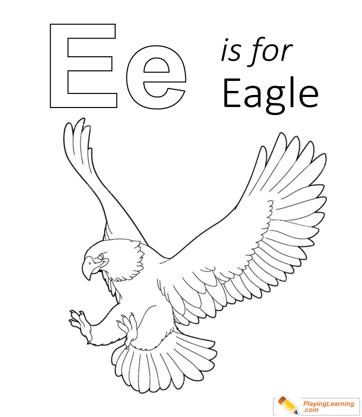 E Is For Eagle Coloring Page for kids