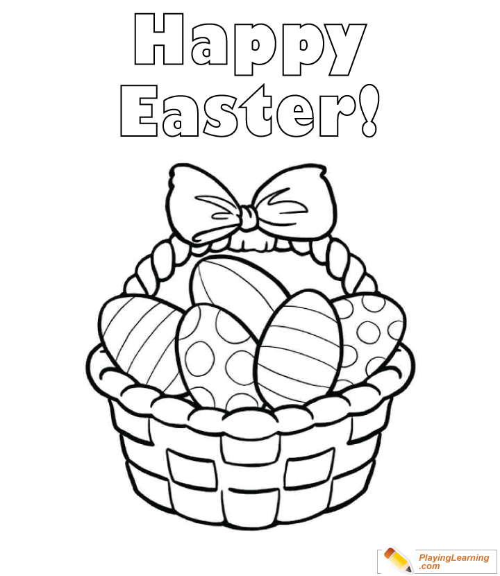 Easter Basket Coloring Page  for kids