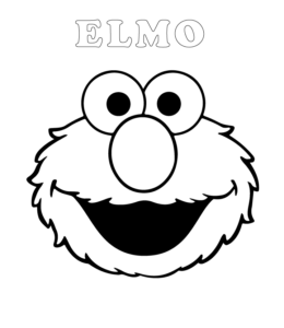 Easy Elmo Coloring Page 1 for kids