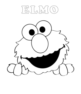 Easy Elmo Coloring Page 2 for kids