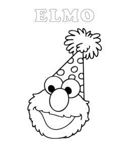 Easy Elmo Coloring Page 3 for kids