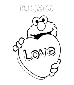 Easy Elmo Coloring Page 4 for kids