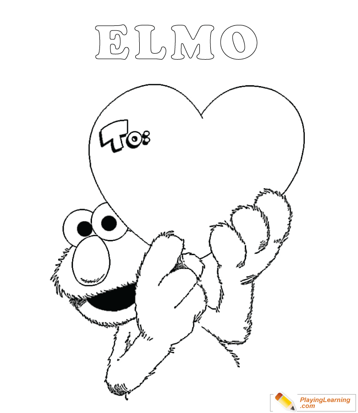 Easy Elmo Coloring Page  for kids