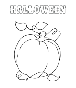 Easy Halloween Coloring Page 1 for kids