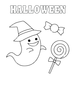 Easy Halloween Coloring Page 14 for kids