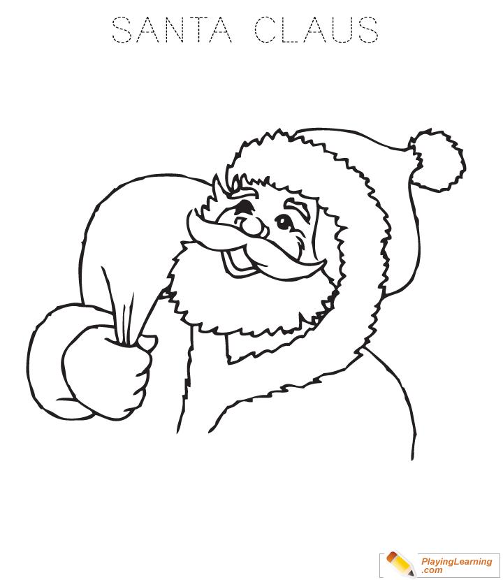 Easy Santa Claus Coloring Page  for kids