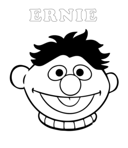 Easy Sesame Street Coloring Page - Earnie for kids