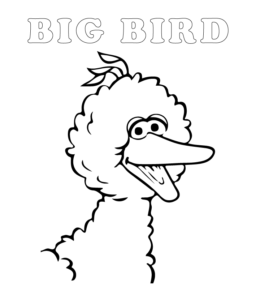 Easy Sesame Street Coloring Page - Big Bird for kids