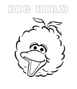 Easy Sesame Street Coloring Page - Big Bird for kids