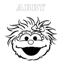 Easy Sesame Street Coloring Page - Abby for kids