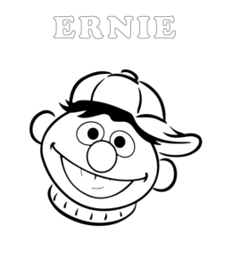 Easy Sesame Street Coloring Page - Earnie for kids