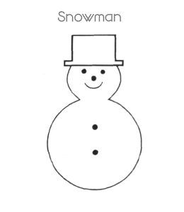 Easy snowman coloring page 1 for kids