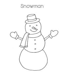 Easy snowman coloring page 3  for kids