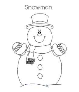 Easy snowman coloring page 13  for kids