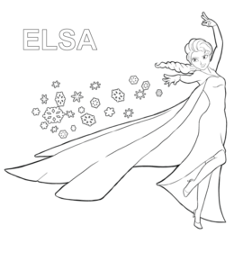 Elsa in Fozen II coloring page for kids
