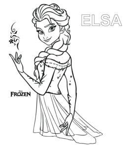 Elsa coloring page for kids