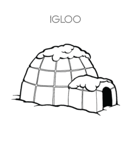 Igloo coloring page 1 for kids