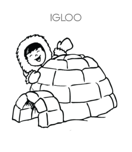 Igloo coloring page 4 for kids