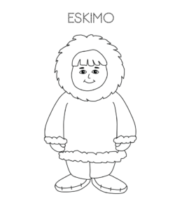 Eskimo coloring page for kids