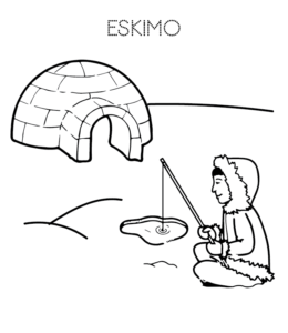 Igloo coloring page 16 for kids