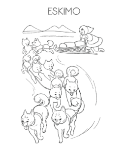 Eskimo coloring page for kids