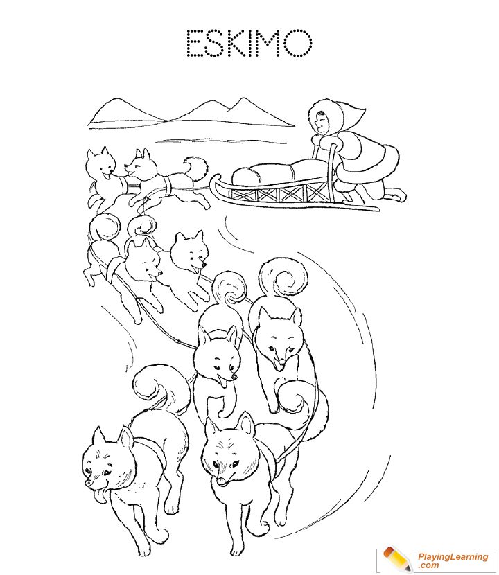 Eskimo Igloo Coloring Page  for kids