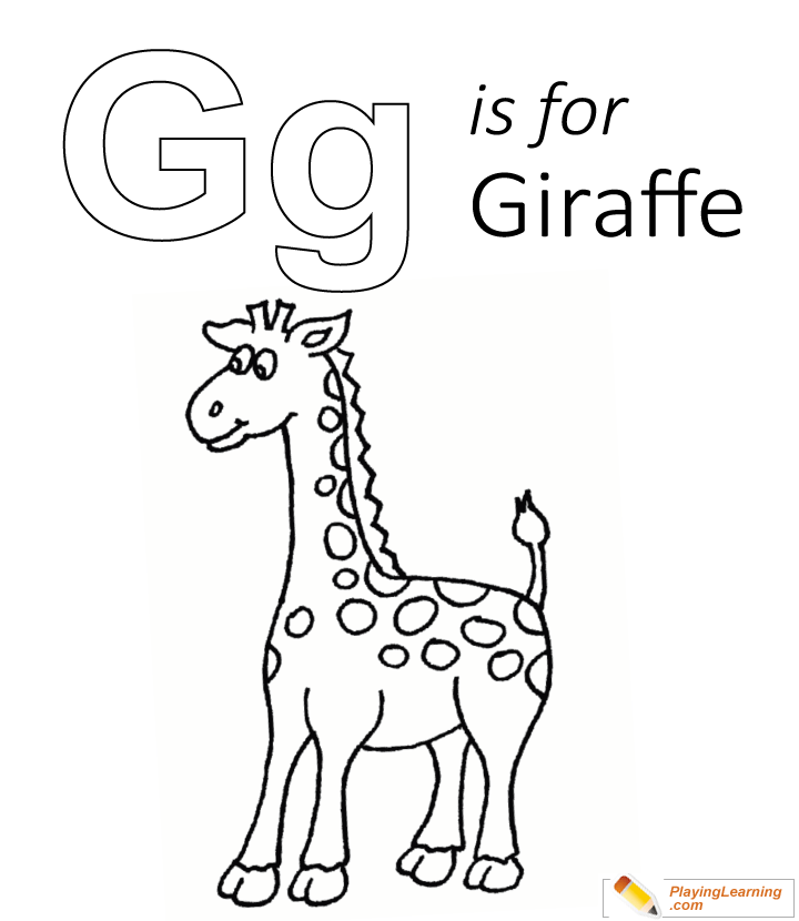 G Is For Giraffe Coloring Page for kids