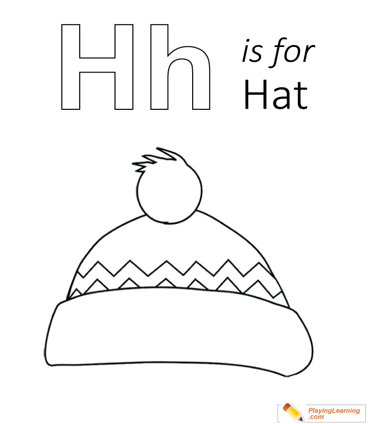 H Is For Hat Coloring Page for kids