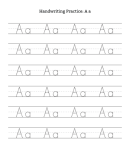 Alphabet Tracing Worksheet Letter A for kids