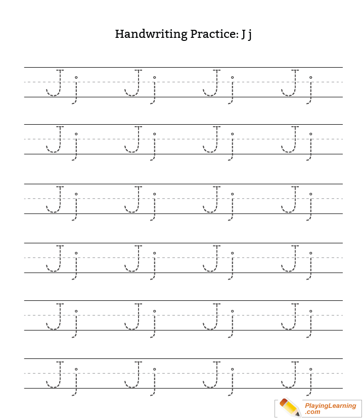 Handwriting Practice Letter J Free Handwriting Practice Letter J