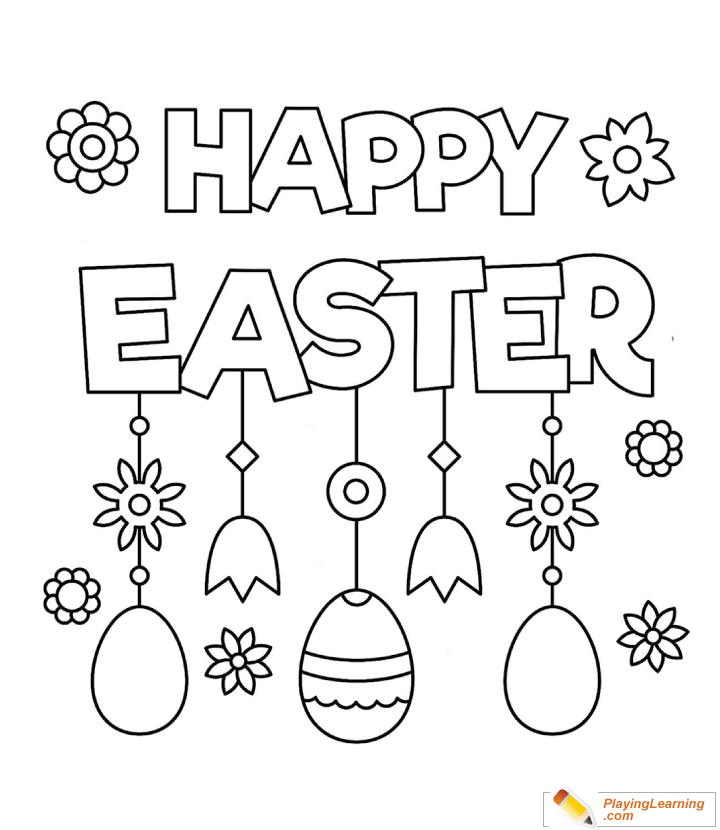 Happy Easter Coloring Page  for kids