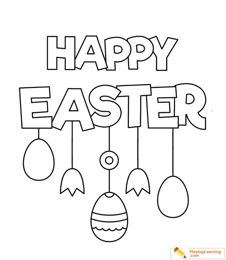 Happy Easter Coloring Page  for kids