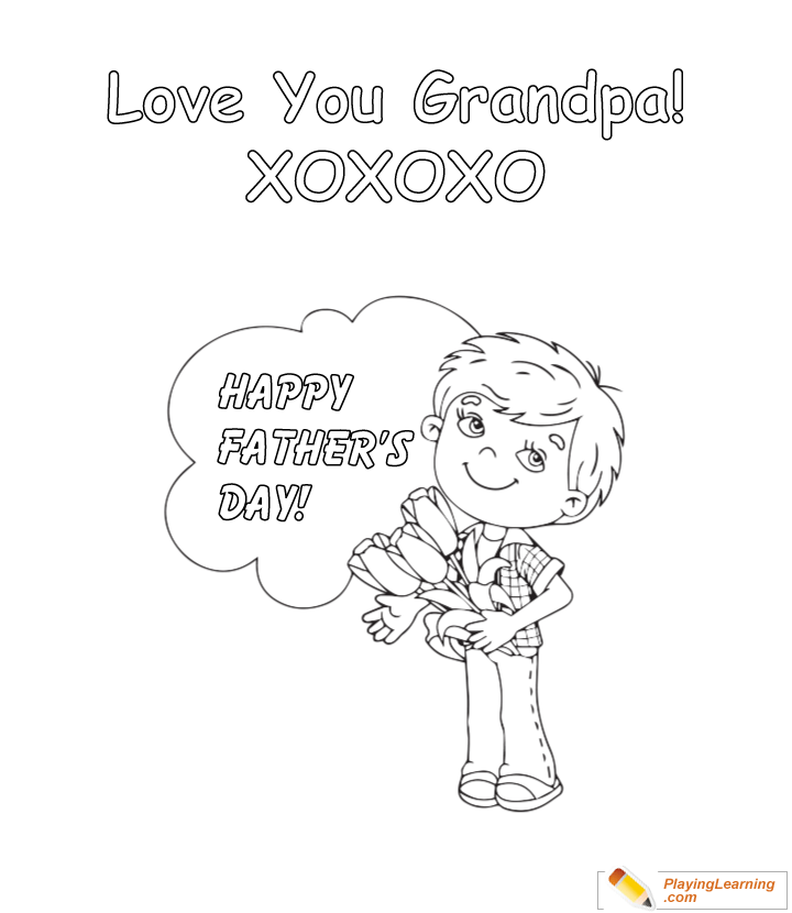 Happy Fathers Day Grandpa Printable Coloring Pages