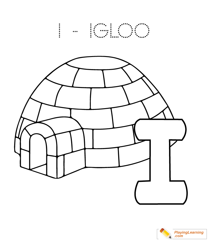 I Is For Igloo Coloring Page for kids